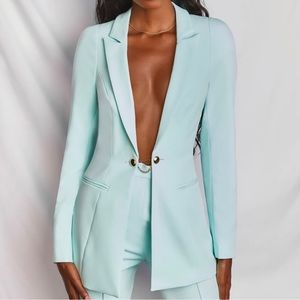 Oh Polly Fitted/Structured Blazer in Aqua Blue (Women’s, US 2) NWT